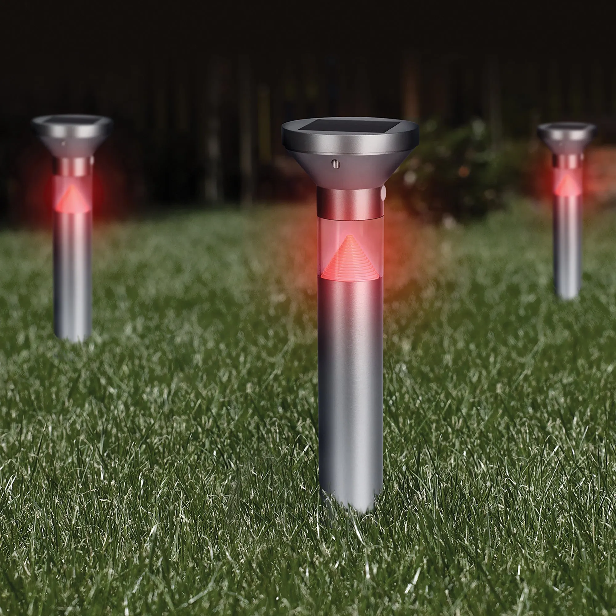 12 in. OneSync Landscape Nickel Solar Bollard Light