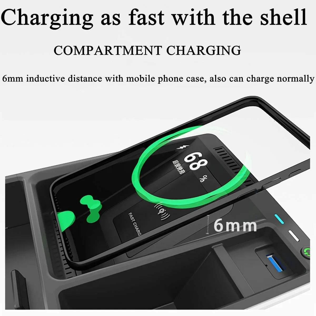 15W Car Wireless Charger For AUDI A4L/A5/RS5/A4/RS4/S4/S5 2016-2021