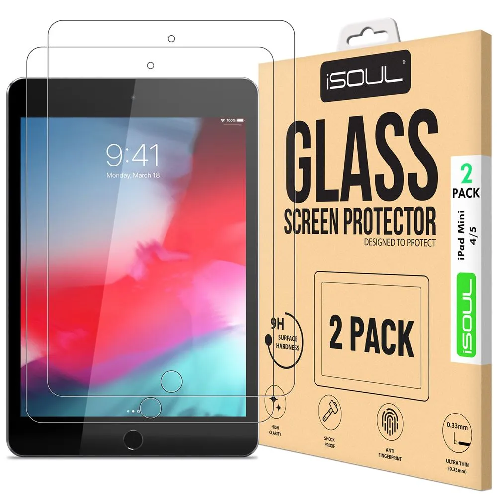 2X iPad Mini 4 / iPad Mini 5 Tempered Glass Screen Protector