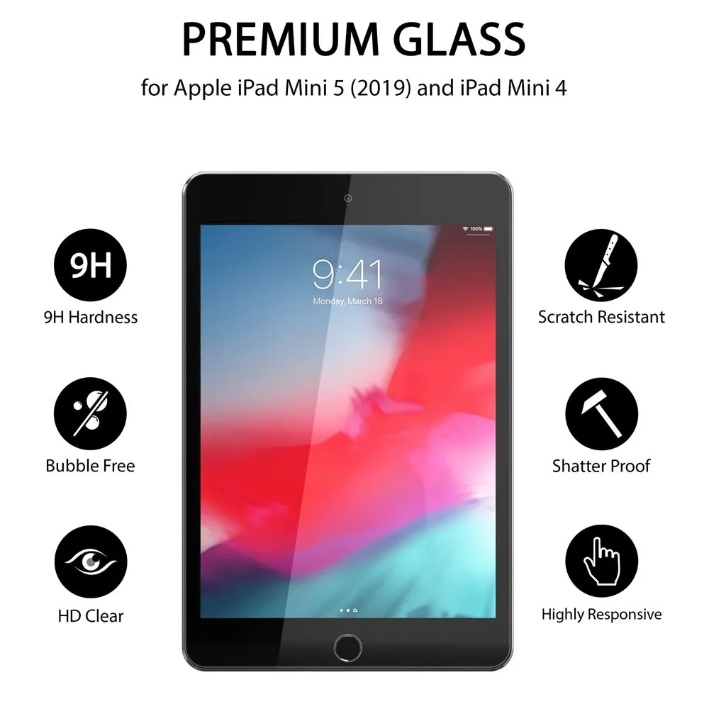 2X iPad Mini 4 / iPad Mini 5 Tempered Glass Screen Protector