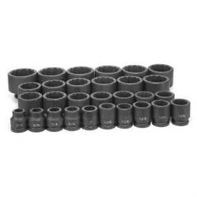 3/4" Dr. 29 Piece Fract. Master Set - 12 Point GRE8129