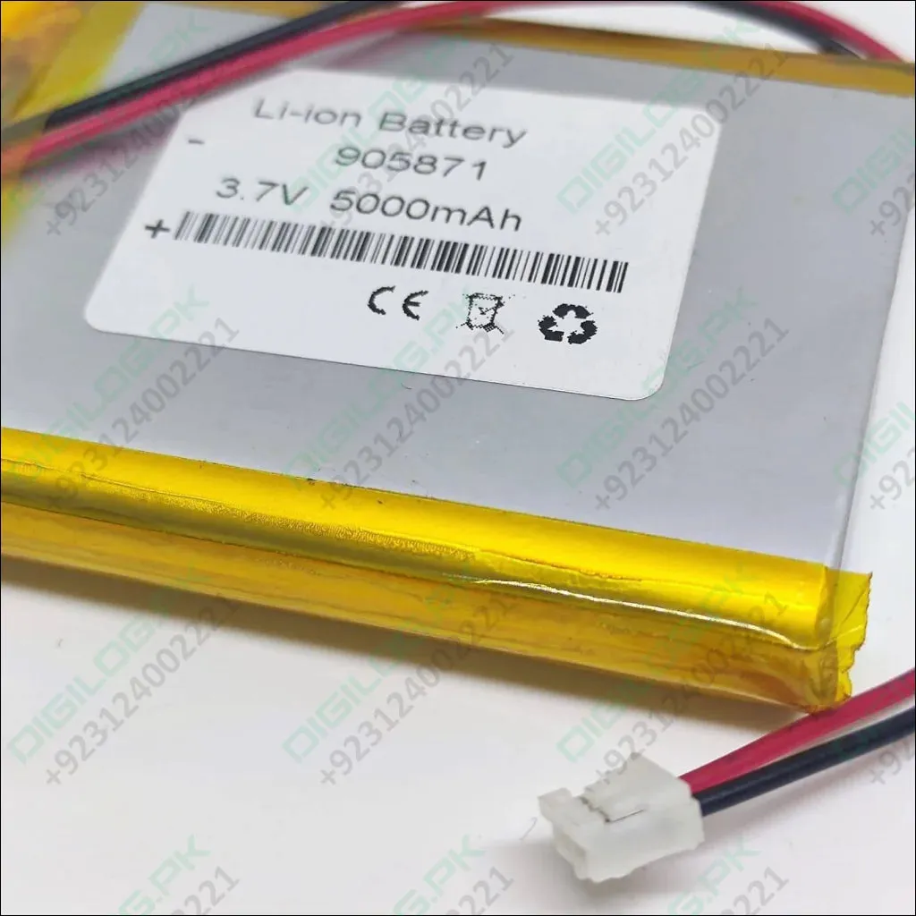 3.7v 5000mah Lithium-ion Battery With Jst 2.0mm Connector And Bms In Pakistan