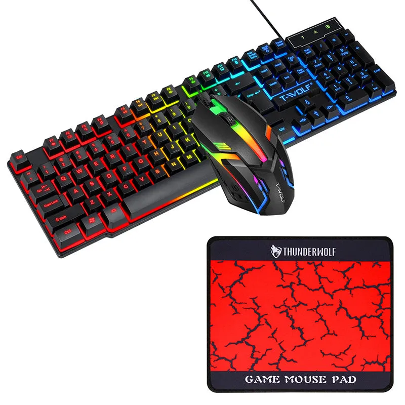 4-In-1 104 Keys Wired Gaming Keyboard   Headset   1200 DPI Mouse   Mousepad Combo