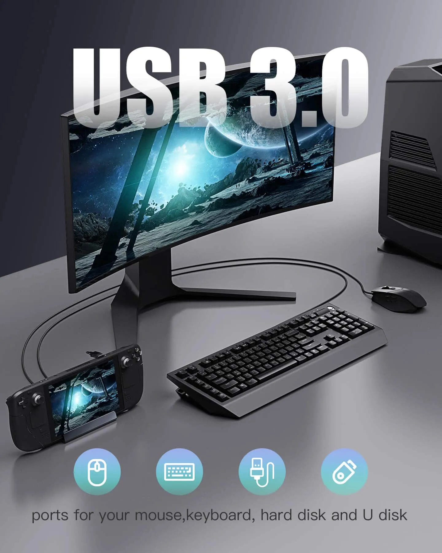 6-in-1 Docking Station for Steam Deck with 4K HDMI, DK3001