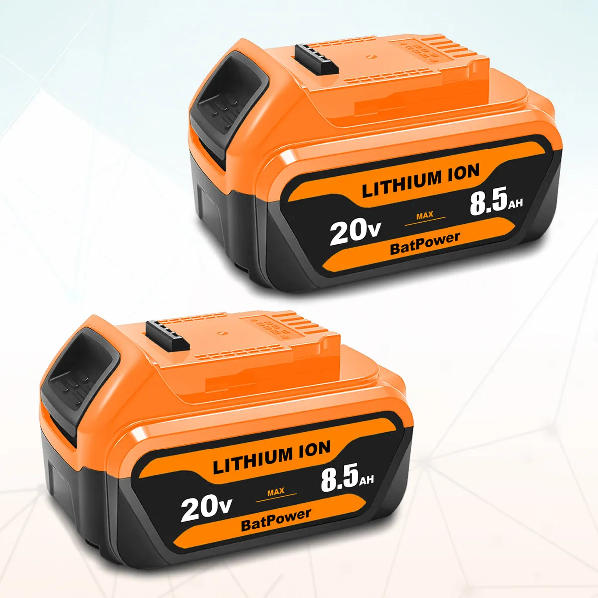 8.5Ah DCB208 20V Lithium Battery Replacement for Dewalt 20V Max XR Battery 8.0 Ah DCB208 7Ah DCB207 6Ah DCB206 5Ah DCB204 4Ah Compatible with Dewalt 20v Battery 8.0Ah 7.0Ah 6.0Ah 5.0Ah 4.0Ah