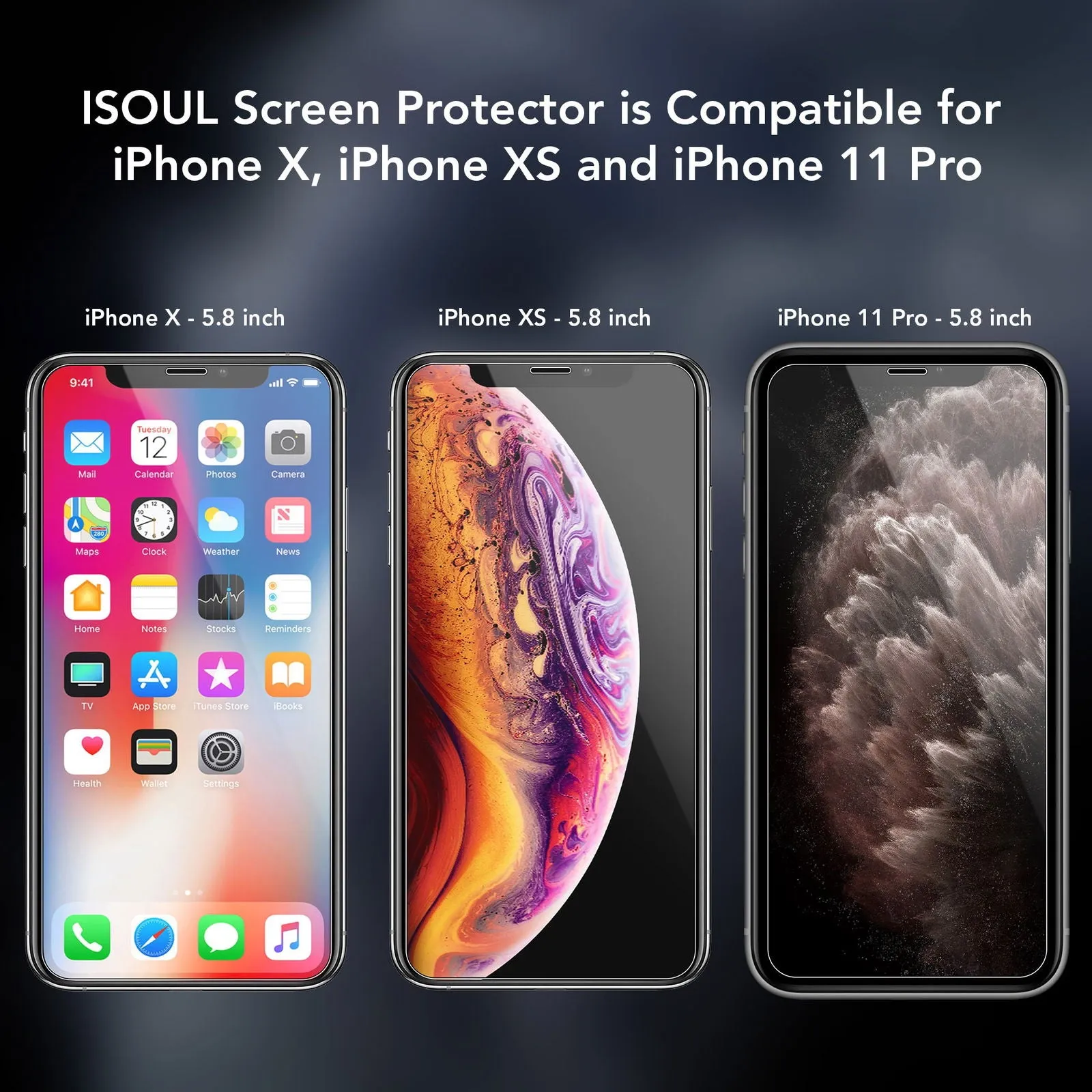 All Pack iSOUL iPhone 11 Pro / X / XS Tempered Glass Screen Protector