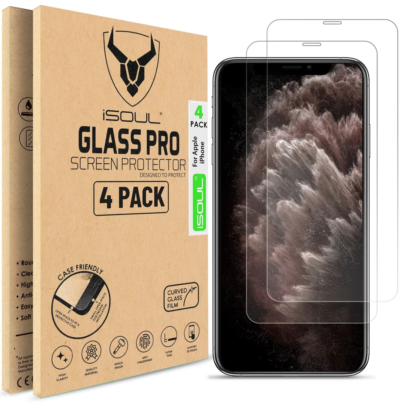 All Pack iSOUL iPhone 11 Pro / X / XS Tempered Glass Screen Protector