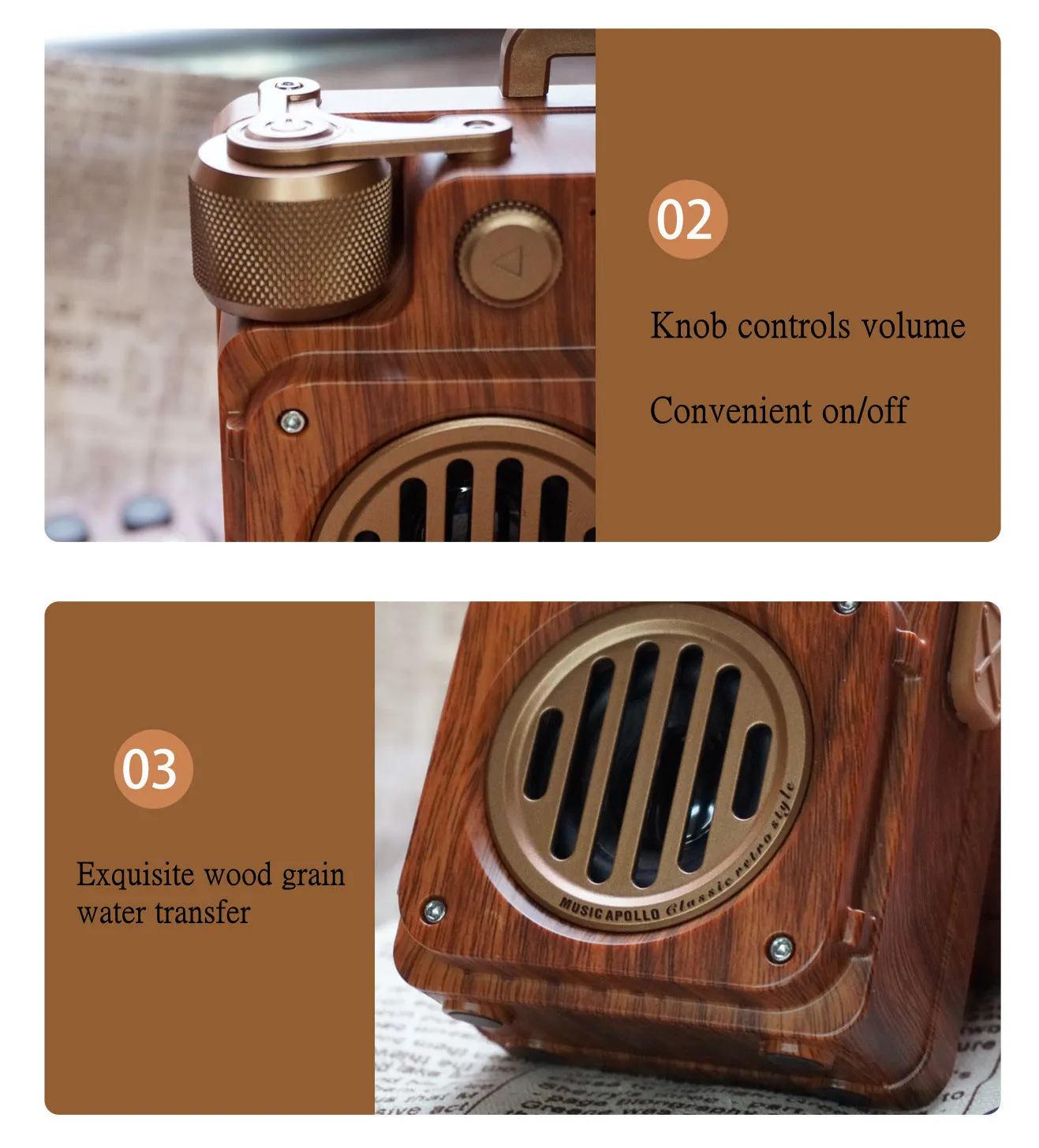 American Style Retro Bluetooth Radio Speaker