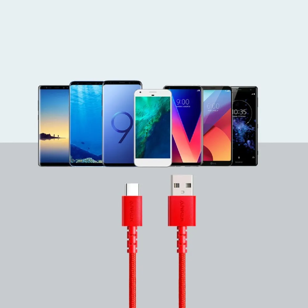 Anker Powerline Select  USB-A to USB-C Cable (3ft) Red, High Durability