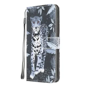 Anymob iPhone Case Black Cheetah Leather Flip Wallet Cartoon Stand Phone Cases Cover