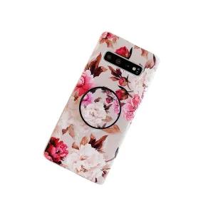 Anymob Samsung Case Nude Floral Design Art Leaf Flower Silicon With Holder Stand Phone Cover