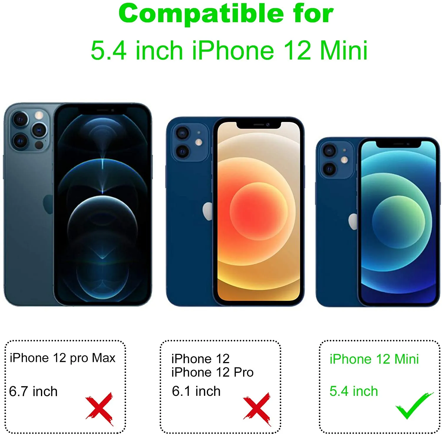 Arae 2 Pack Camera Lens Protector for iPhone 12 Mini   2 Pack Screen Protector, HD Tempered Glass Anti Scratch Work with Most Case, 5.4 inch