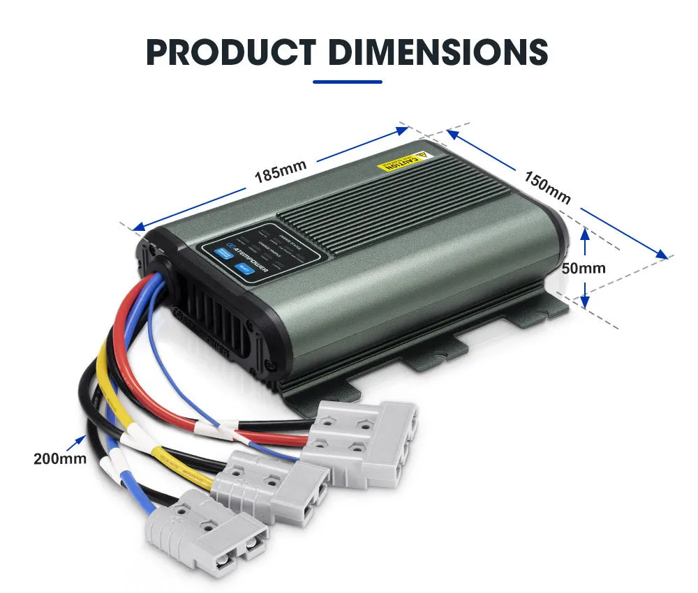 Atem Power 12V 25A DC to DC Battery Charger MPPT Dual Battery System Kit Isolator