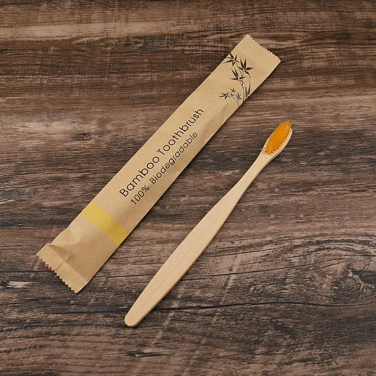 Bamboo Beauty Toothbrush - Flat Bamboo Paper Bag