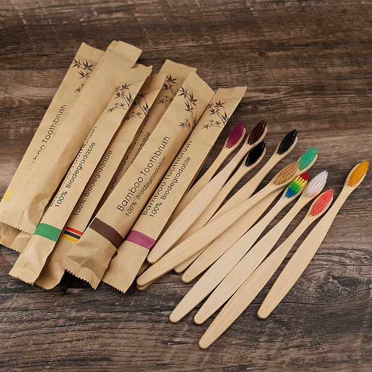 Bamboo Beauty Toothbrush - Flat Bamboo Paper Bag