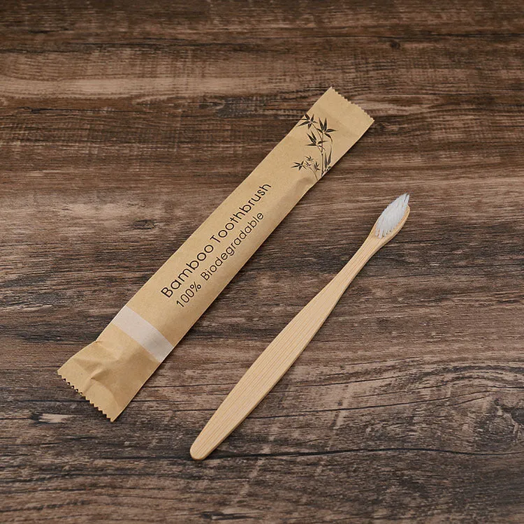 Bamboo Beauty Toothbrush - Flat Bamboo Paper Bag