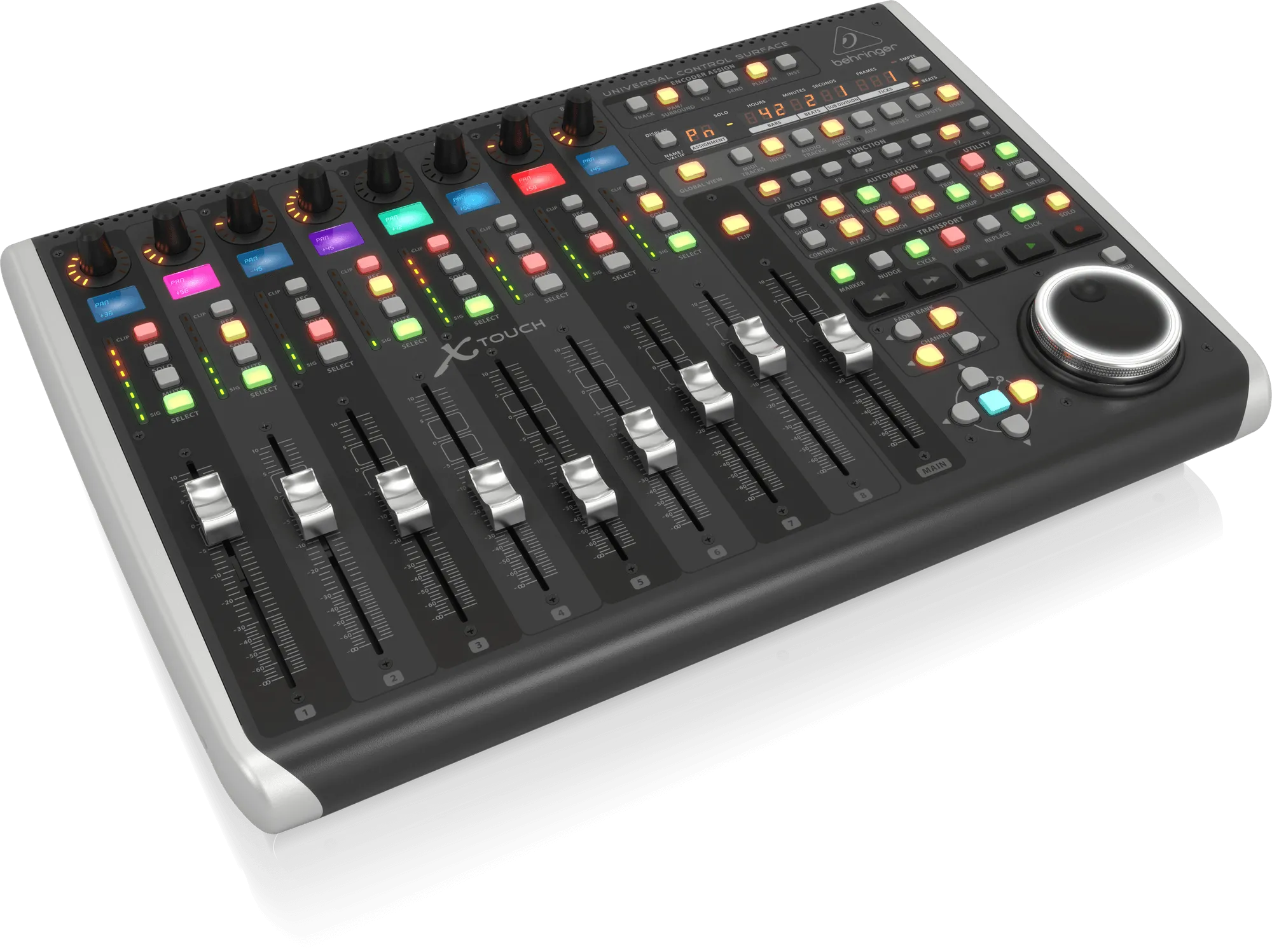 Behringer X-Touch Universal Control Surface with 9 Touch-Sensitive Motor Faders, LCD Scribble Strips and Ethernet/USB/MIDI Interface