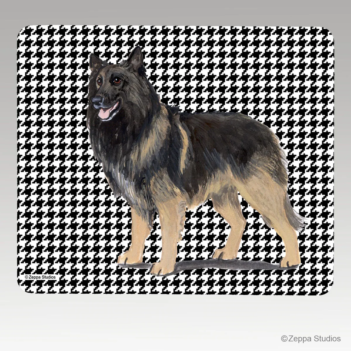 Belgian Tervuren Houndstooth Mouse Pad