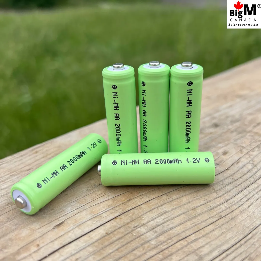 BigM 1.2V 2000mAH Ni-MH AA Rechargeable Battery for Solar Garden Light