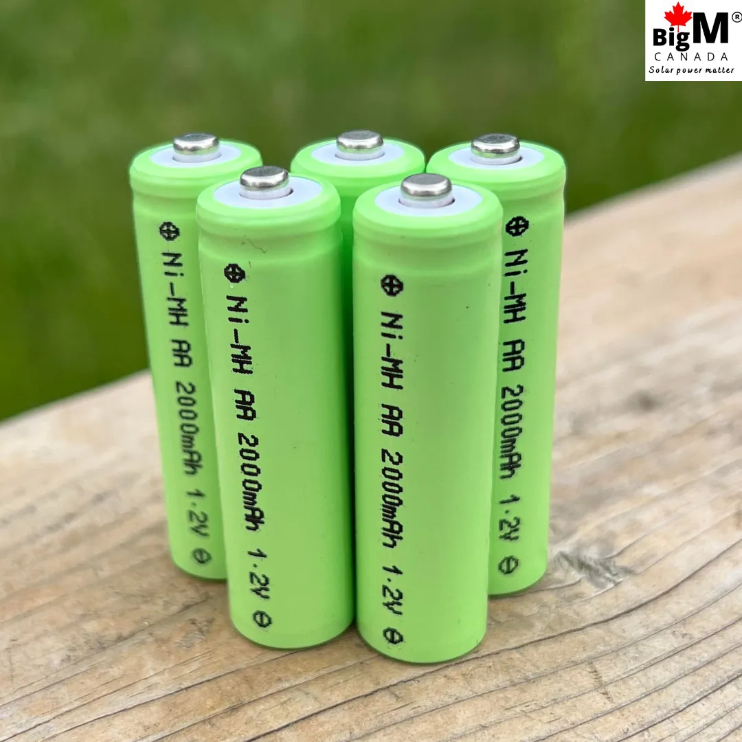 BigM 1.2V 2000mAH Ni-MH AA Rechargeable Battery for Solar Garden Light