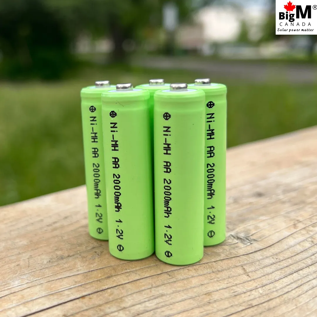 BigM 1.2V 2000mAH Ni-MH AA Rechargeable Battery for Solar Garden Light