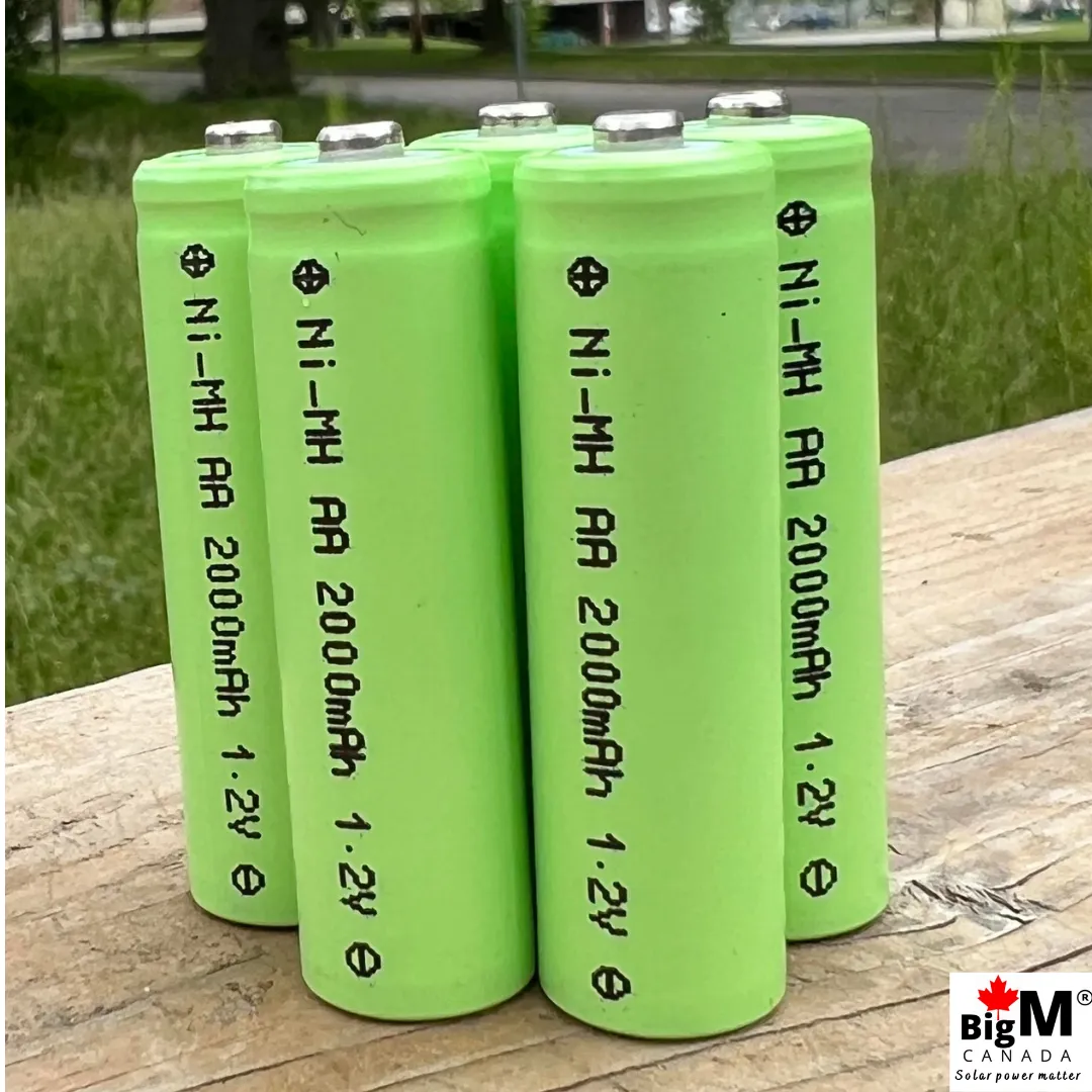 BigM 1.2V 2000mAH Ni-MH AA Rechargeable Battery for Solar Garden Light