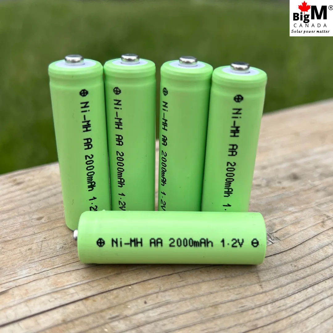 BigM 1.2V 2000mAH Ni-MH AA Rechargeable Battery for Solar Garden Light