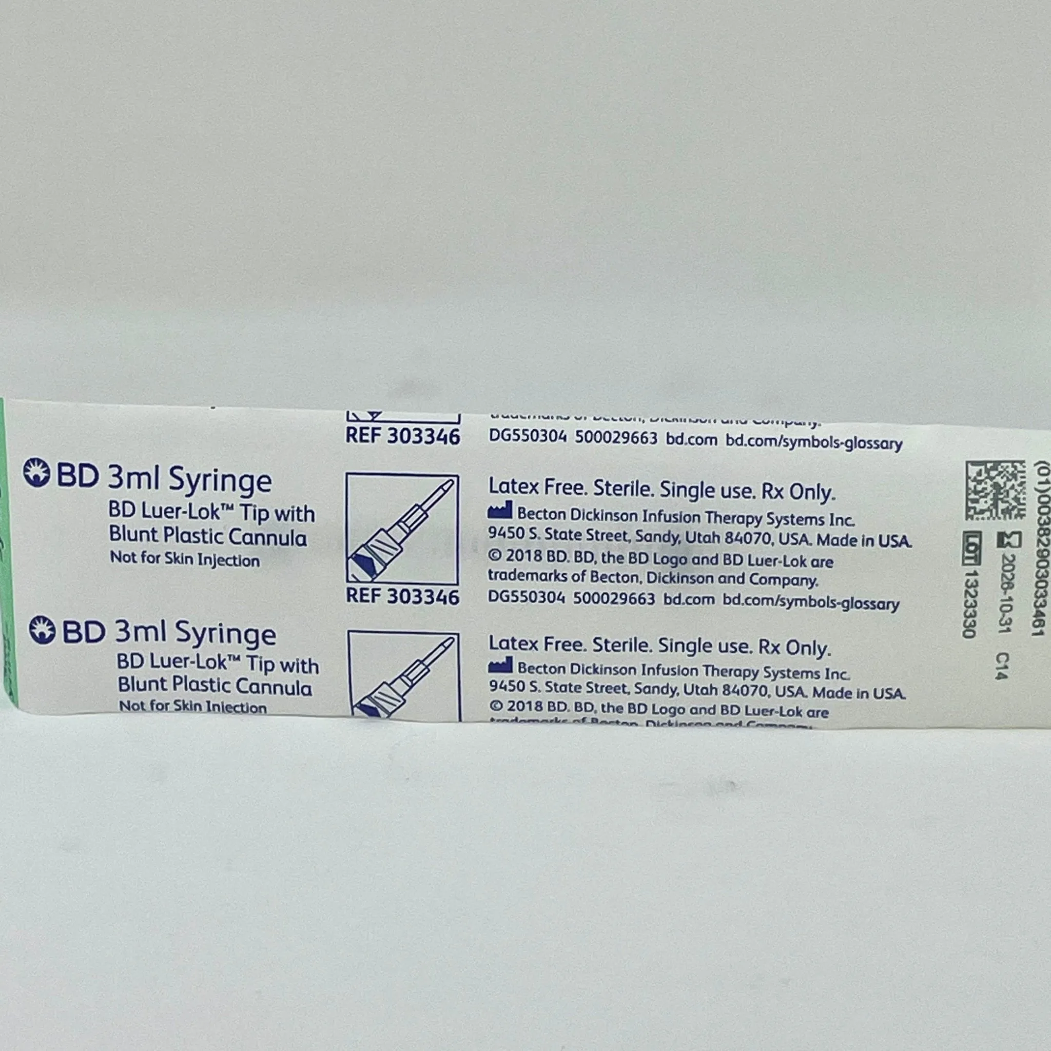 Blunt Plastic Luer-Lok Cannula, 3cc/mL Syringe