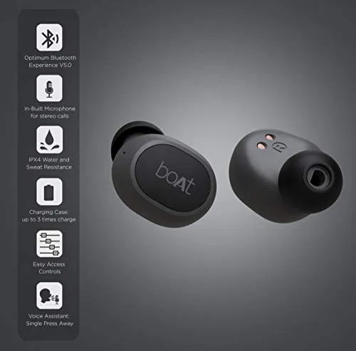 boAt Airdopes 171 Bluetooth Truly Wireless Earbuds with Mic(Active Black)