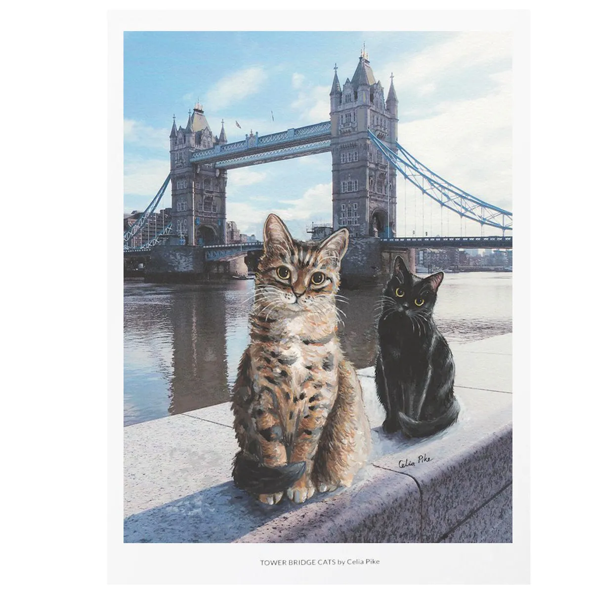 Celia Pike Cats At Tower Bridge Print