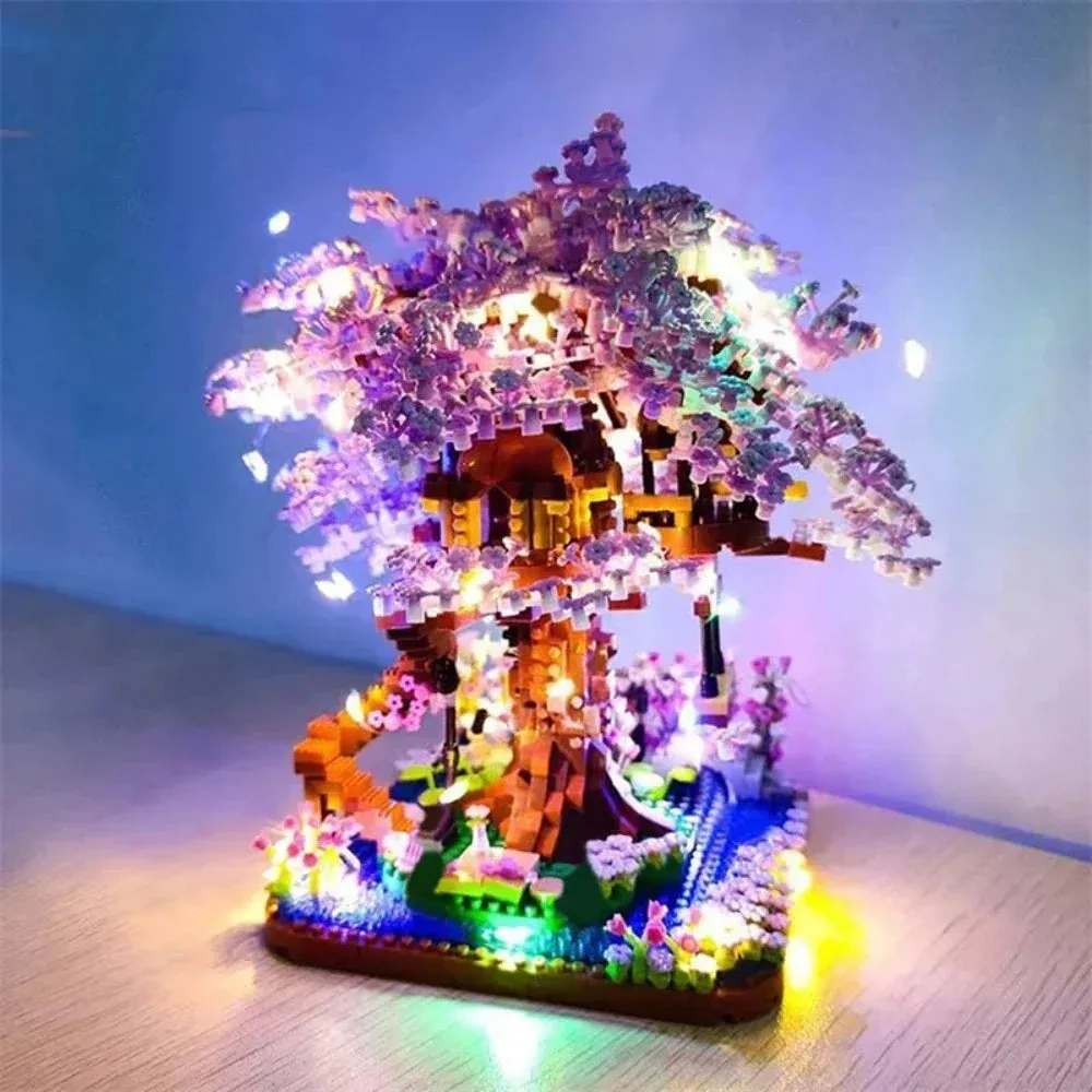 Cherry Blossom Light-Up Treehouse Block Puzzle Set