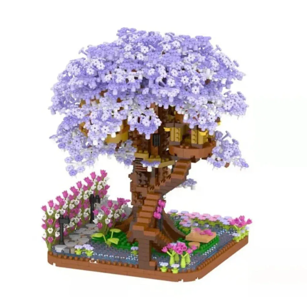 Cherry Blossom Light-Up Treehouse Block Puzzle Set