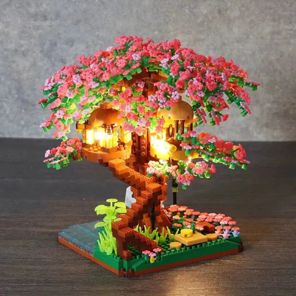 Cherry Blossom Light-Up Treehouse Block Puzzle Set