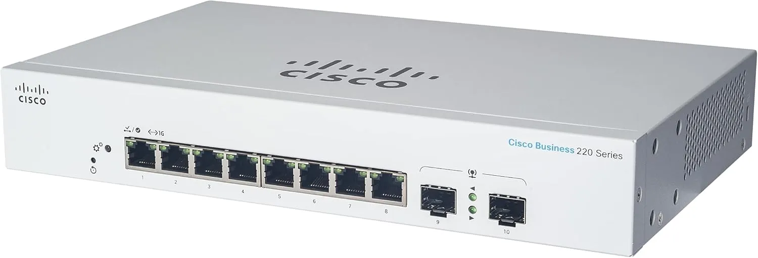 Cisco Business CBS220 8-Port Gigabit (PoE  130W)   2-Port Gigabit SFP Uplink 智能交換機 (CBS220-8FP-E-2G-UK / NE-228AE2G) 3年保用