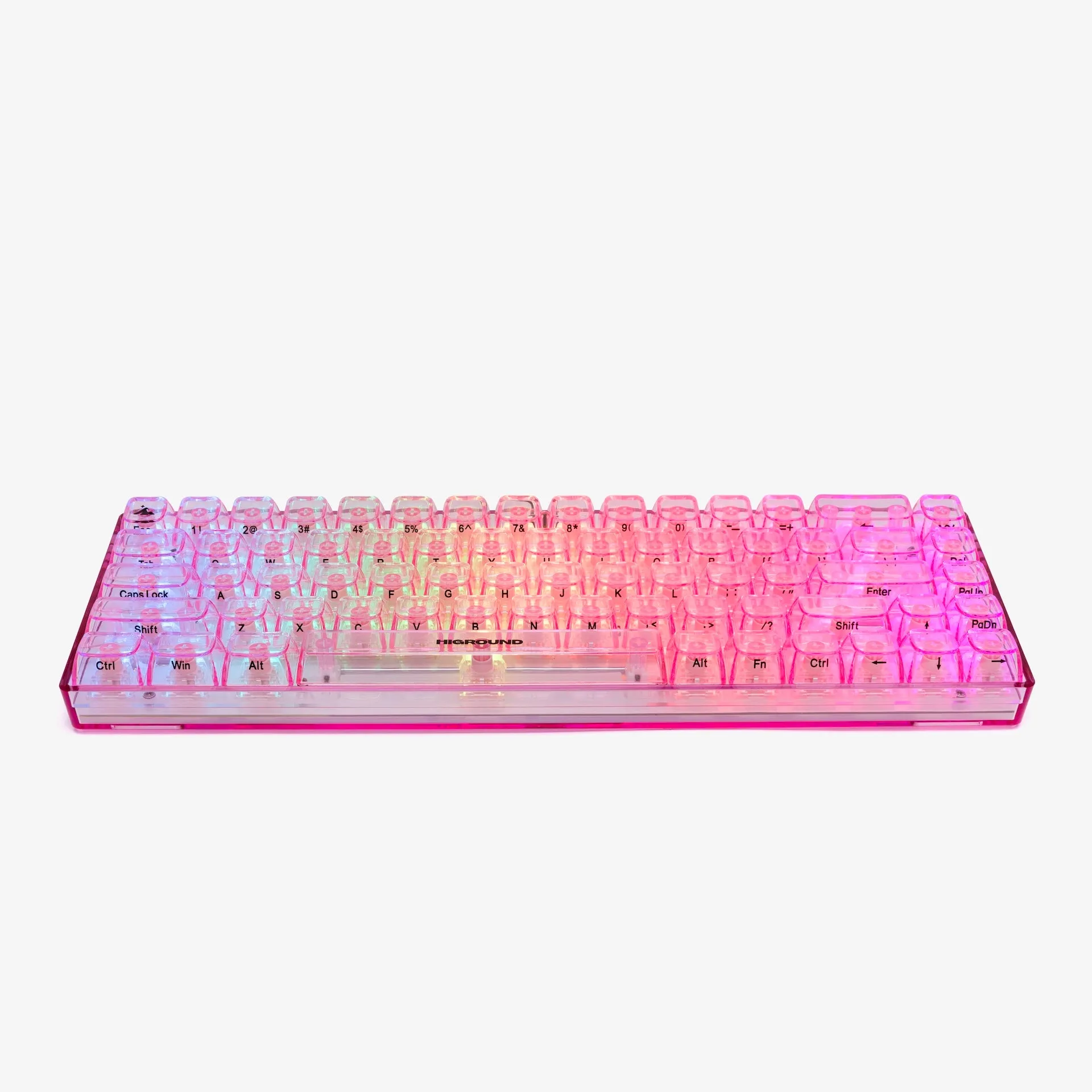 CLEAR ROSE QUARTZ Base 65 Keyboard (Honey V2 Switch)