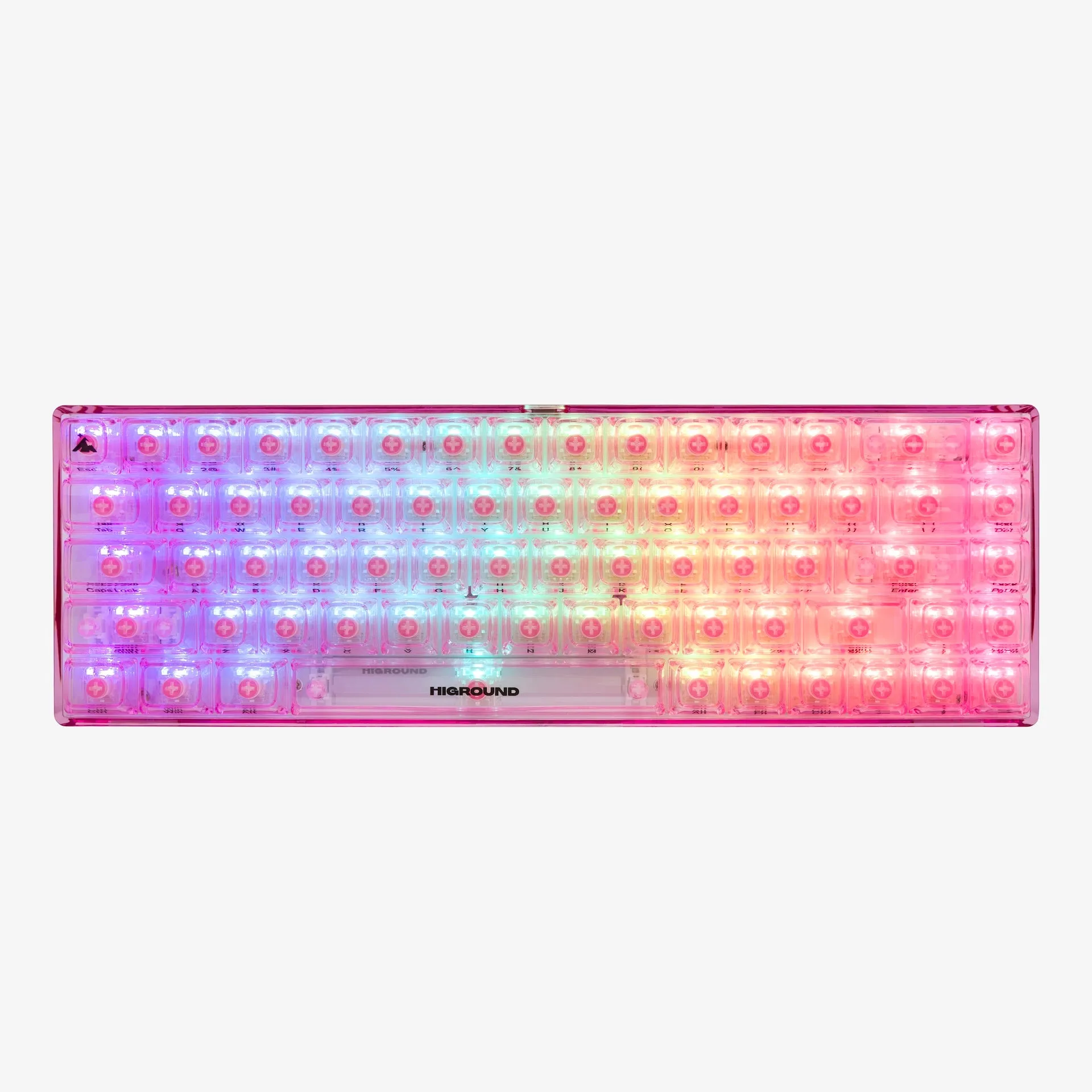 CLEAR ROSE QUARTZ Base 65 Keyboard (Honey V2 Switch)