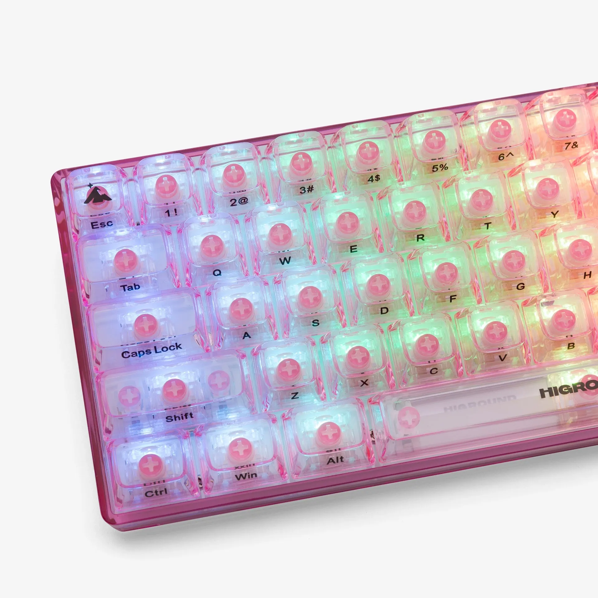 CLEAR ROSE QUARTZ Base 65 Keyboard (Honey V2 Switch)