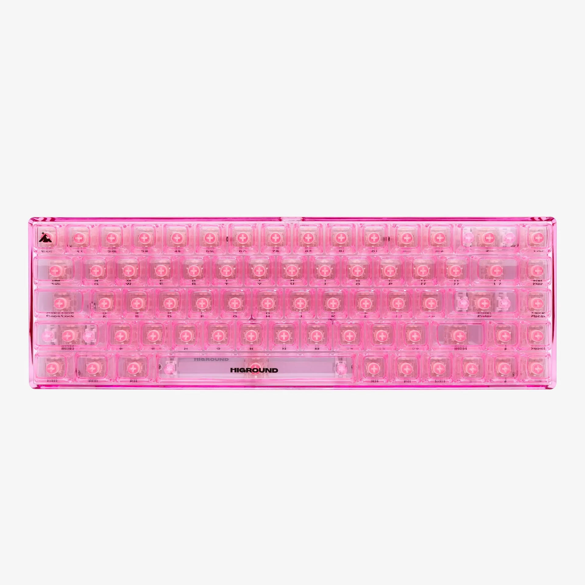 CLEAR ROSE QUARTZ Base 65 Keyboard (Honey V2 Switch)