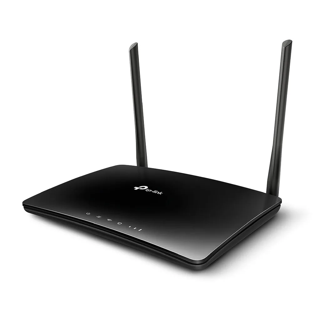 [CLEARANCE] TP-Link TL-MR6400 300Mbps Wireless N 4G LTE Router 2.4GHz with Built-in SIM Card Slot, 150Mbps 4G LTE Modem, 3x Fast Ethernet LAN Ports, 10/100Mbps LAN/WAN Port, Parental Controls, QoS, Cloud Support, Works with Tether App