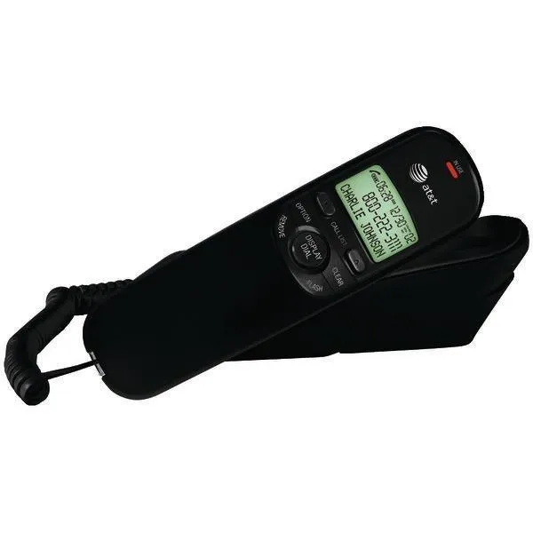 Corded Trimline Phone with Caller ID (Black)