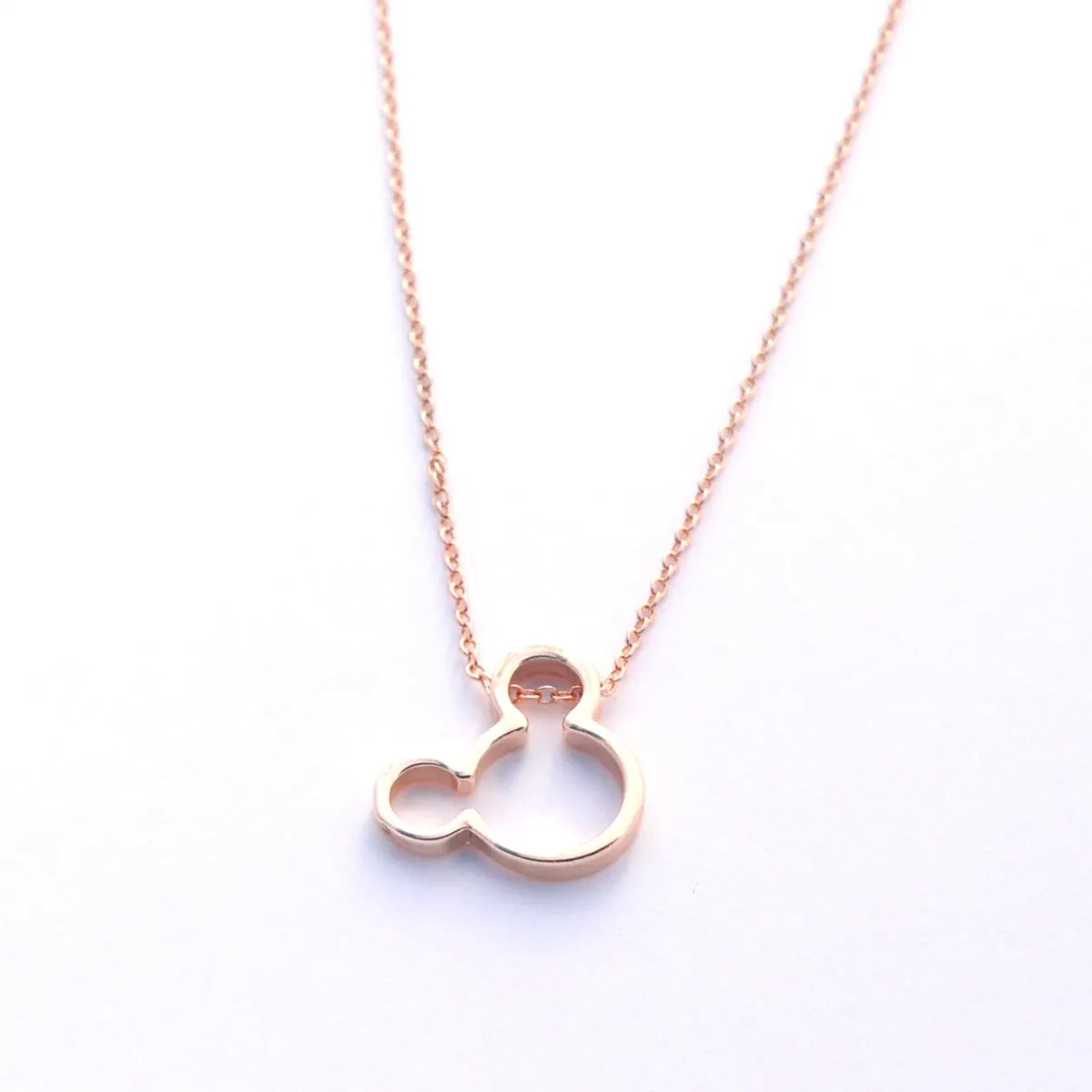 Dainty Mouse Ears Necklace | Mickey Minnie Gold Silver