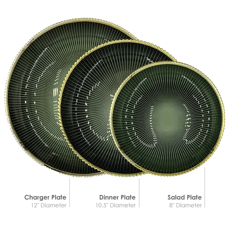 Deco - Glass Dinnerware in Green (Item # 0405)