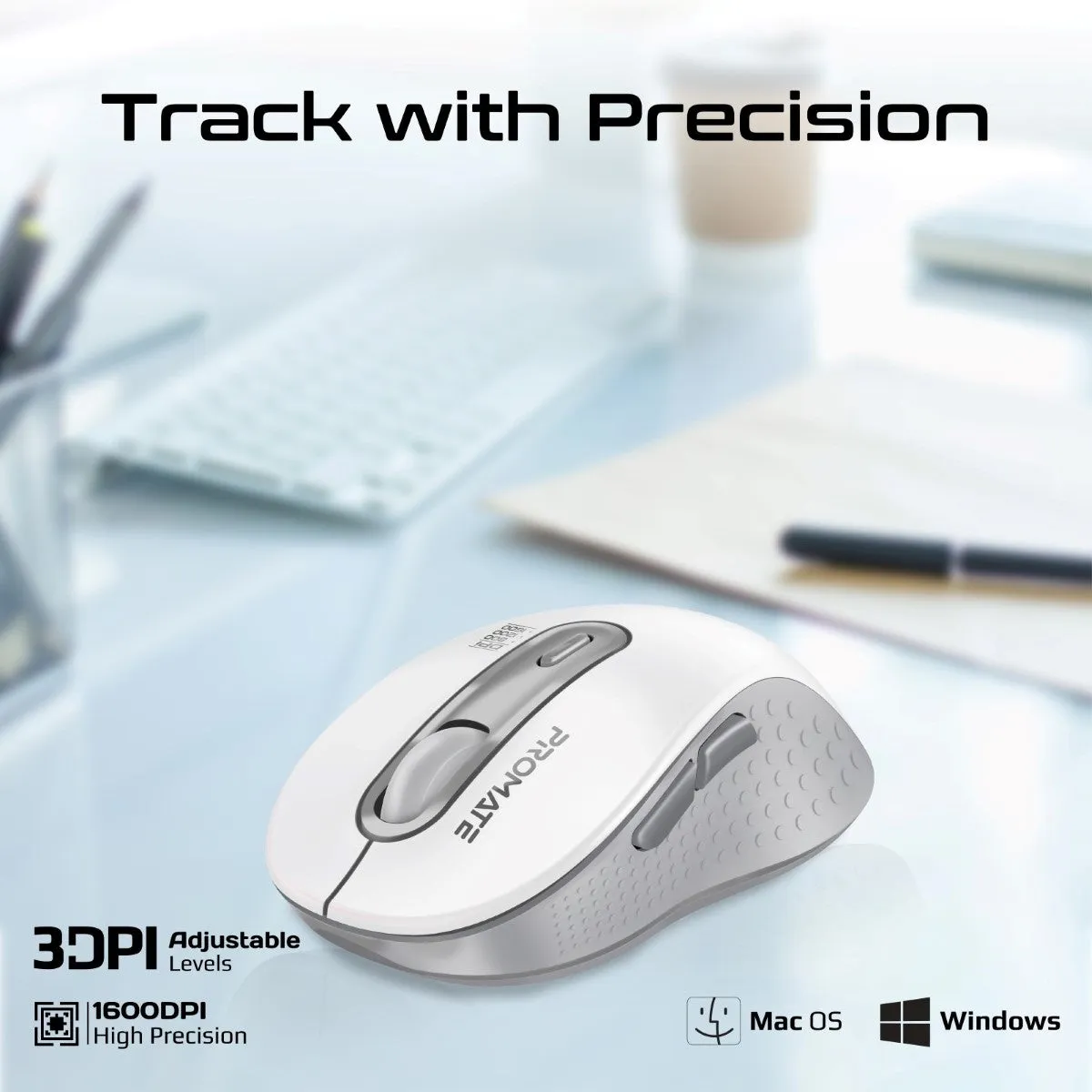 Dual Mode Wireless Optical Mouse with BT & RF Connectivity