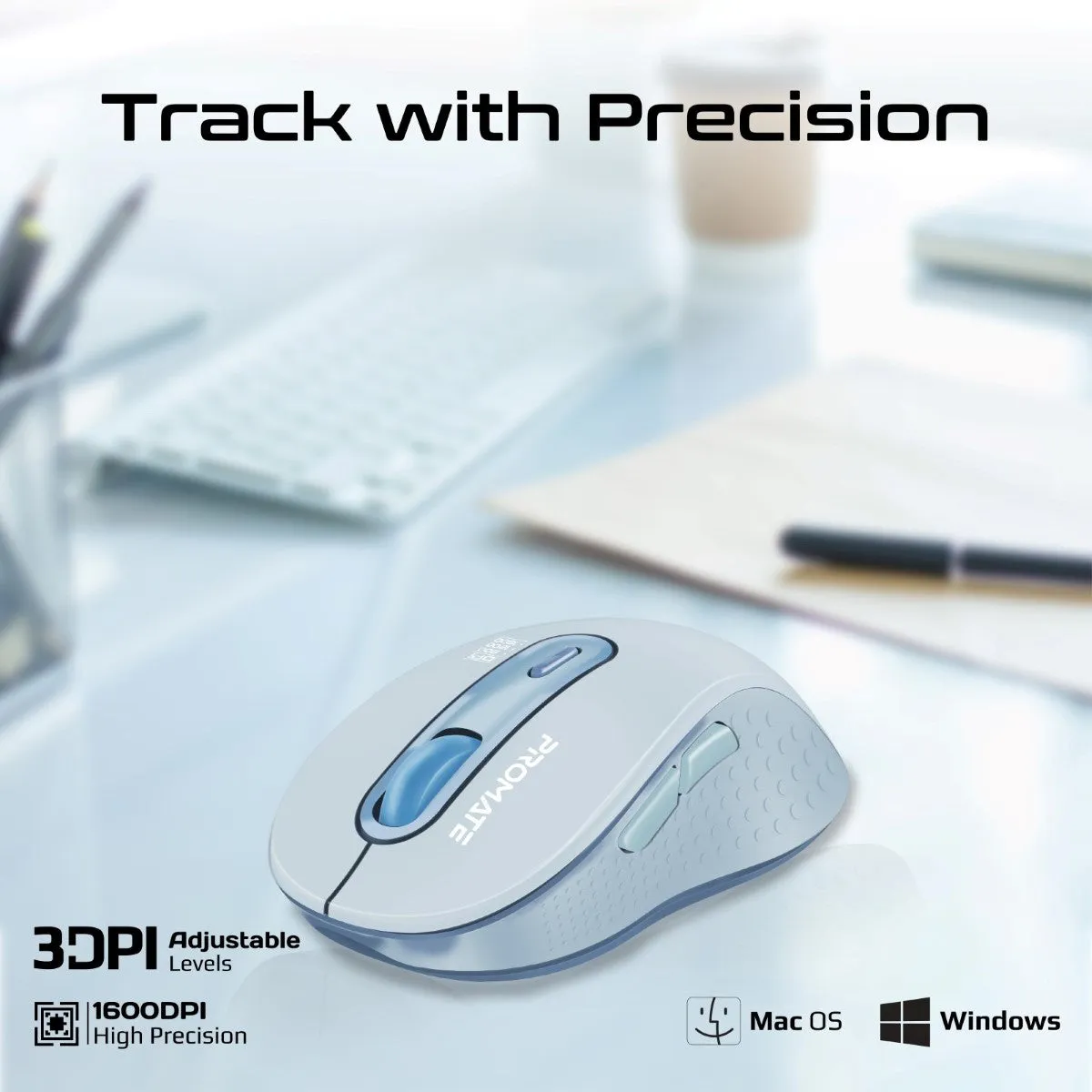 Dual Mode Wireless Optical Mouse with BT & RF Connectivity