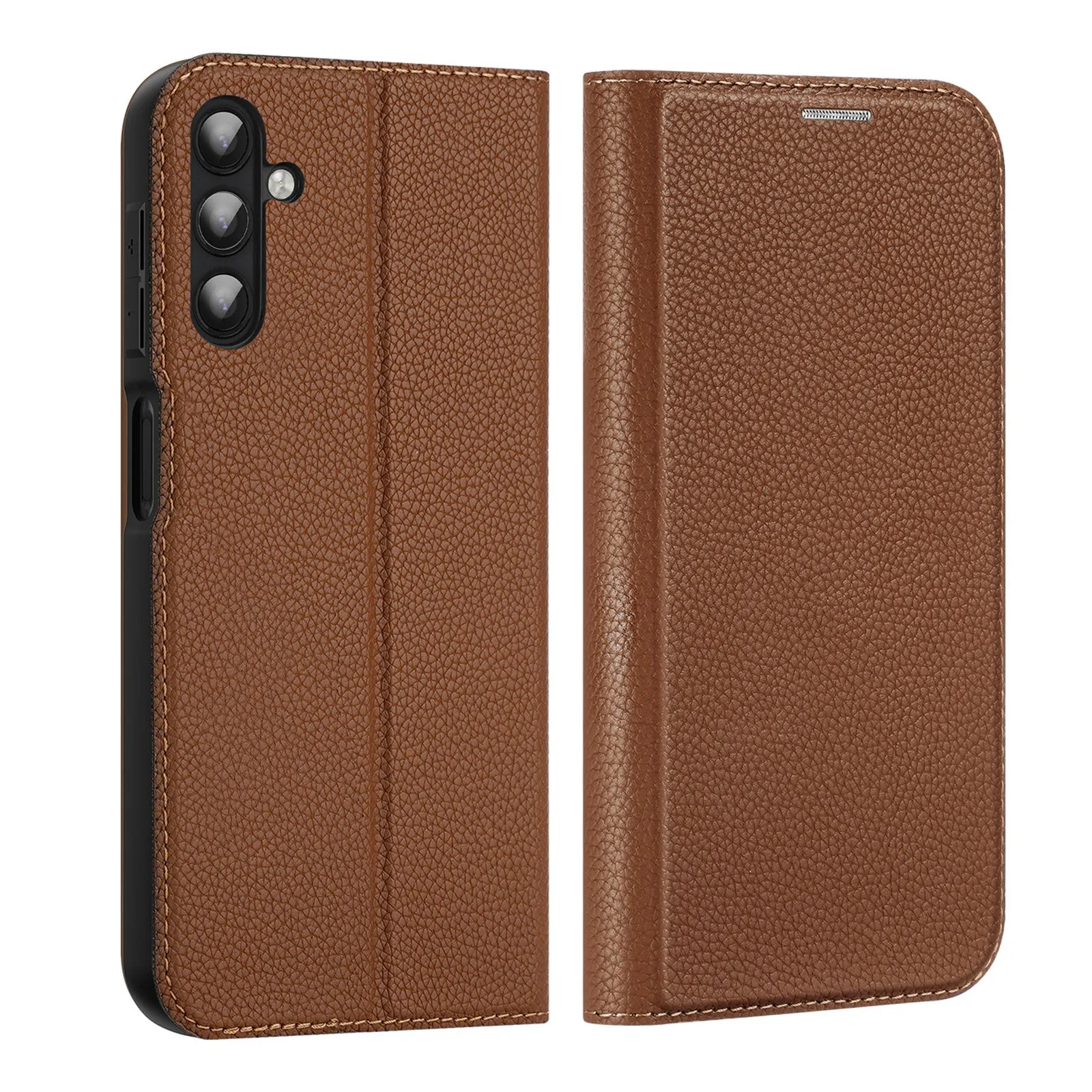 DUX DUCIS Skin X2 Tough Rugged Flip Wallet Case for Samsung Galaxy A14 4G / 5G - Brown