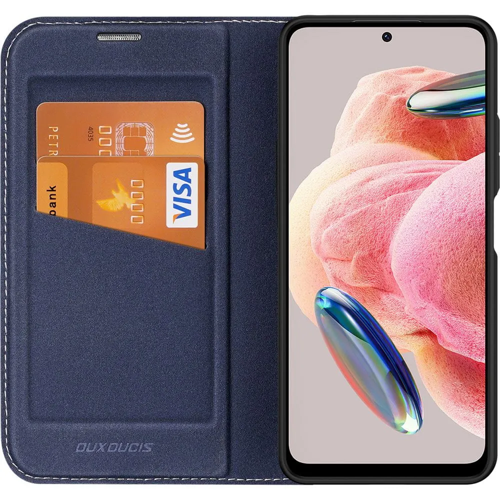 Dux Ducis Skin X2 Tough Rugged Flip Wallet Case for Xiaomi Redmi Note 12 4G - Blue