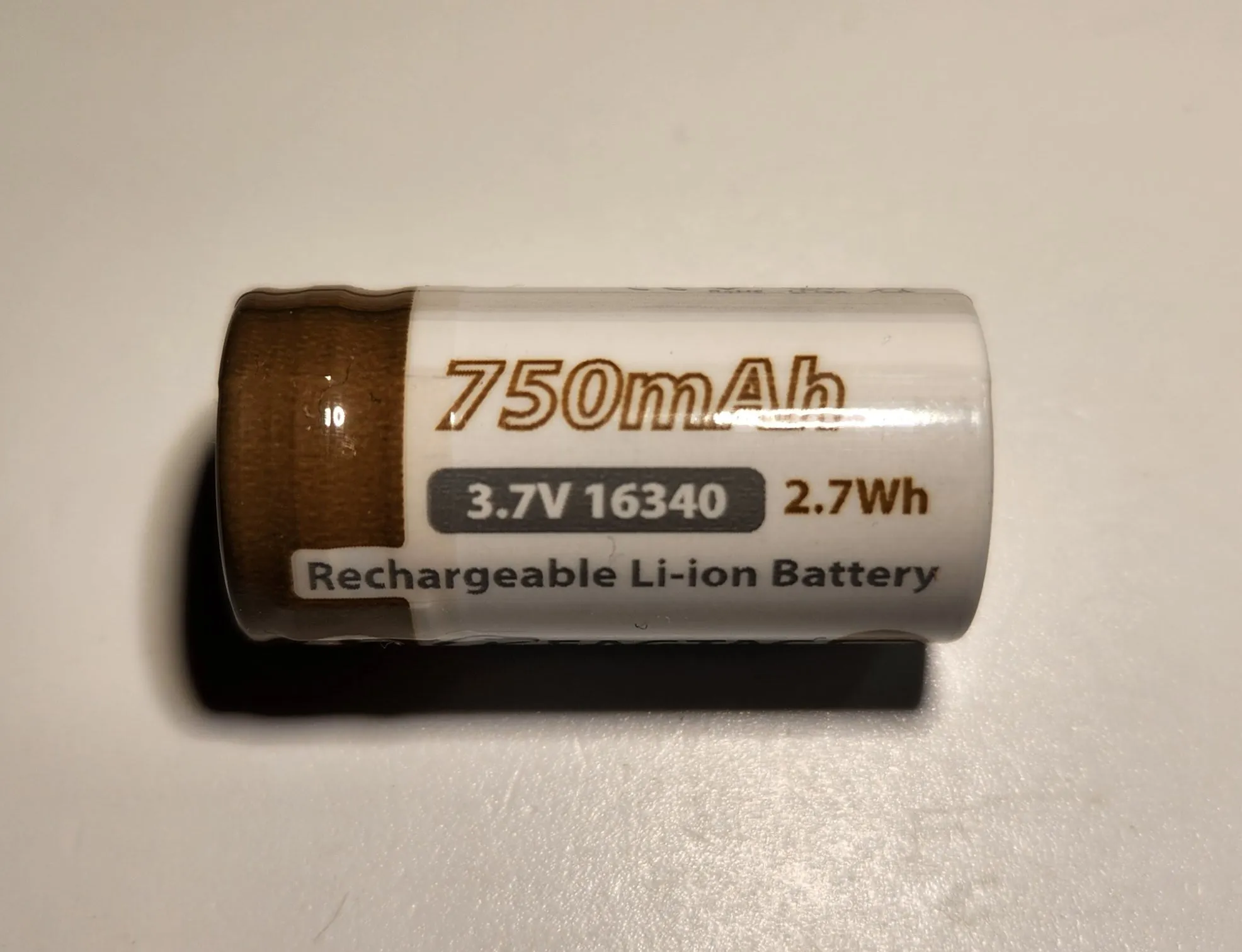 EAGTAC D3C 16340 Battery 3.7v 750mAh Protected Li-ion Rechargeable Battery  **** HAS TO BE SHIPPED WITH FLASLIGHT   FEDEX ***