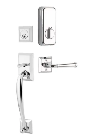 Emtek Single Cylinder Franklin Handleset EMPowered Motorized Smart Lock Upgrade With Merrimack Lever