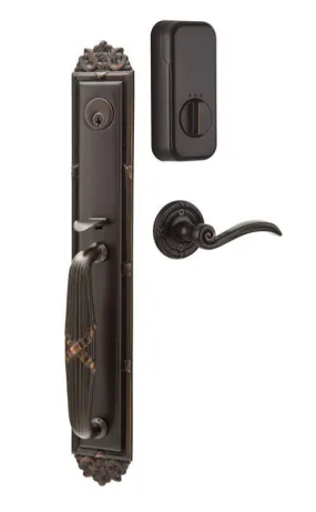 Emtek Single Cylinder Imperial Handleset EMPowered Motorized Smart Lock Upgrade With Hercules Lever