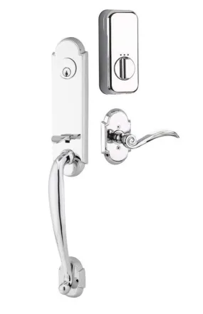 Emtek Single Cylinder Richmond Handleset EMPowered Motorized Smart Lock Upgrade With Freestone Lever